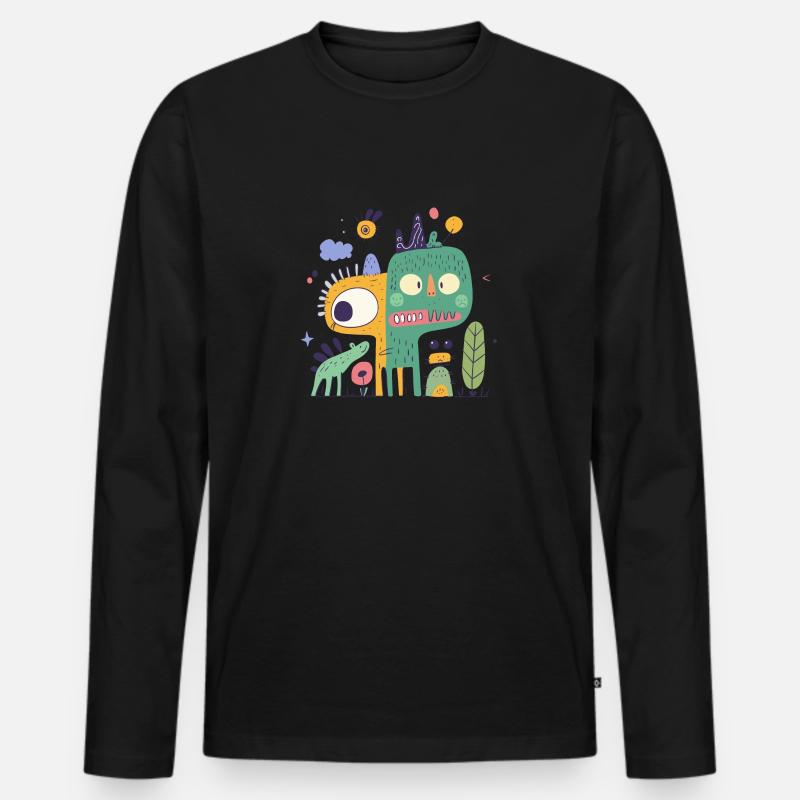 Angsthasen - Männer Premium Bio Langarmshirt - Schwarz