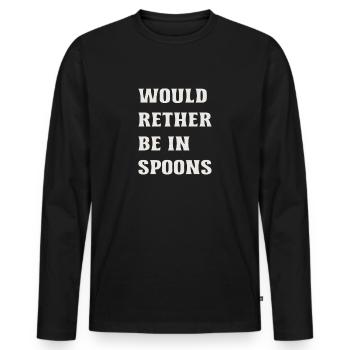 Wetherspoons Design: Wäre lieber in Spoons - Männer Premium Bio Langarmshirt - Schwarz - Vorne - Nico (187cm)