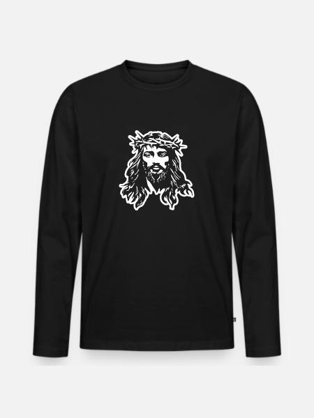 Jesus Christ Catholic Religion Christianity - Men's Premium Organic Long Sleeve Shirt - black