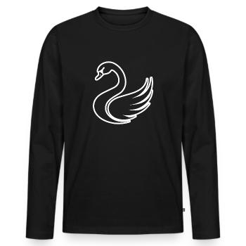 Schwan Schwäne - Männer Premium Bio Langarmshirt - Schwarz - Vorne - Nico (187cm)