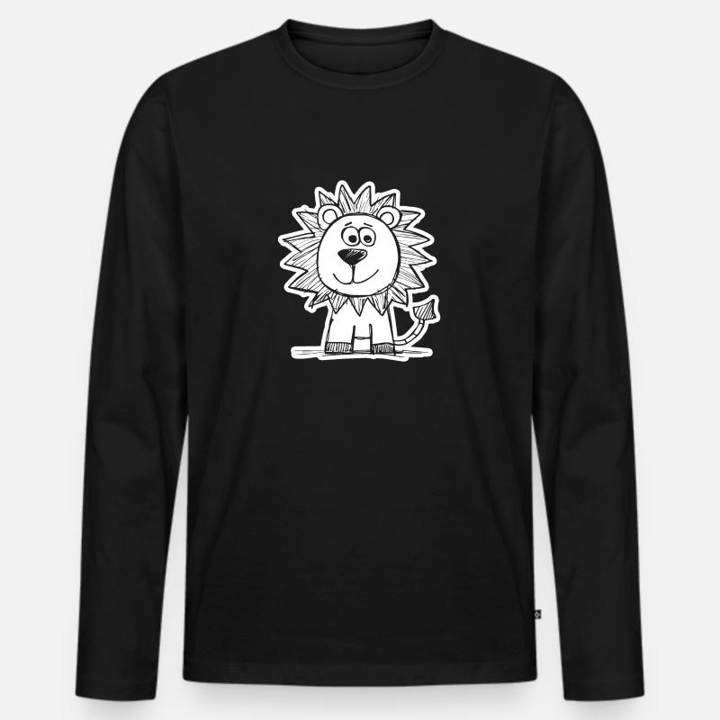 Leone Testa di leone - Maglia a manica lunga ecologica premium da uomo - nero
