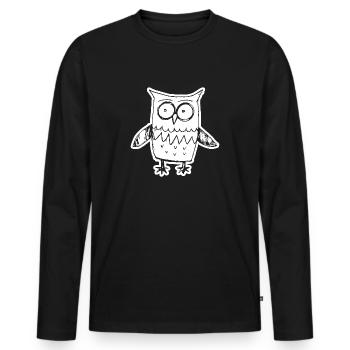 Owl Owls Bird - Men's Premium Organic Long Sleeve Shirt - black - Front - Nico (187cm)