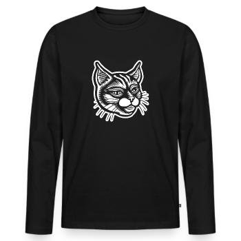 Cat Cats Cat Face - Men's Premium Organic Long Sleeve Shirt - black - Front - Nico (187cm)