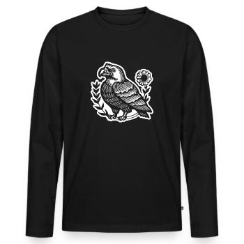 Eagle Eagle Head - Men's Premium Organic Long Sleeve Shirt - black - Front - Nico (187cm)