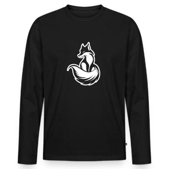 Fox Foxes - Men's Premium Organic Long Sleeve Shirt - black - Front - Nico (187cm)