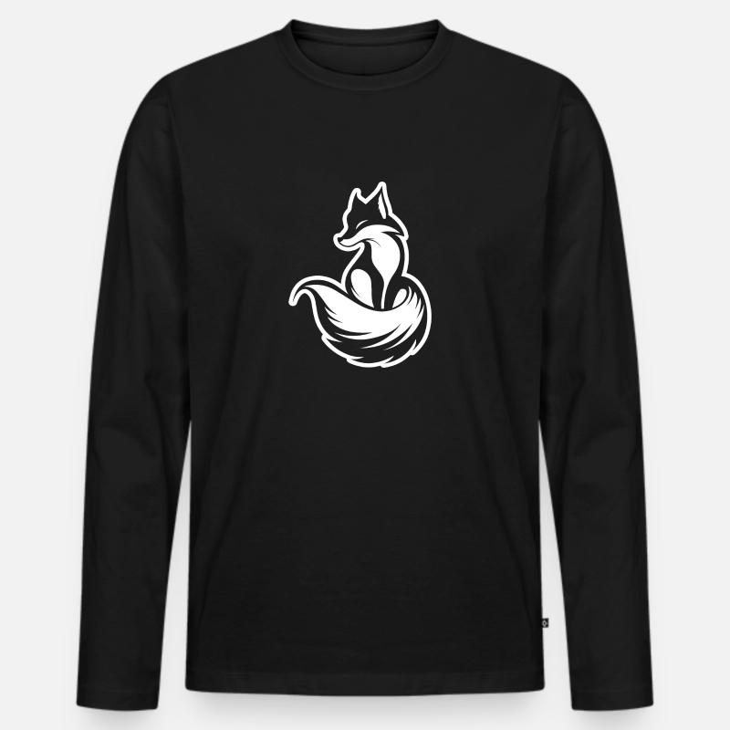 Fuchs Füchse - Männer Premium Bio Langarmshirt - Schwarz