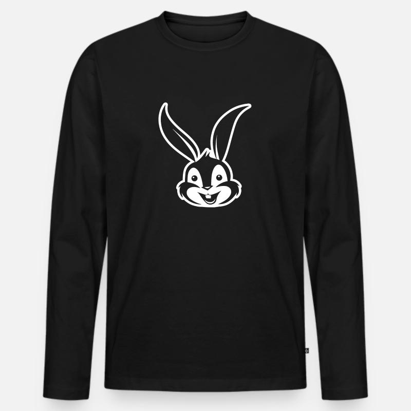 Hase Kaninchen - Männer Premium Bio Langarmshirt - Schwarz