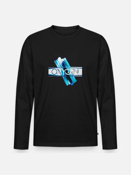 Sauerstoff - Oxygen - Männer Premium Bio Langarmshirt - Schwarz