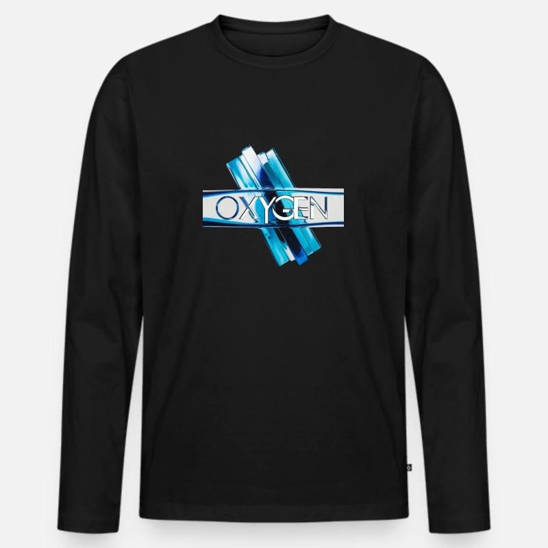 Sauerstoff - Oxygen - Männer Premium Bio Langarmshirt - Schwarz