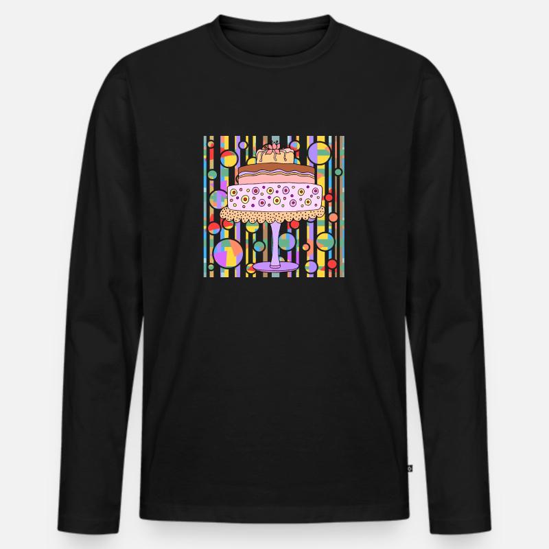 Kuchen - Männer Premium Bio Langarmshirt - Schwarz