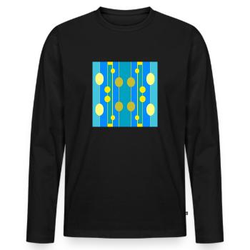 Golden bubbles in the blue - Men's Premium Organic Long Sleeve Shirt - black - Front - Nico (187cm)