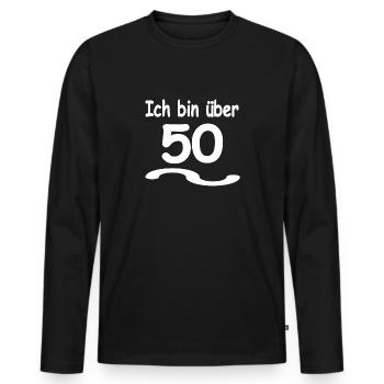 Opa - Männer Premium Bio Langarmshirt - Schwarz - Vorne - Nico (187cm)