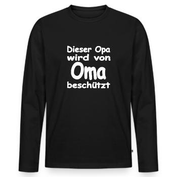 Oma - Männer Premium Bio Langarmshirt - Schwarz - Vorne - Nico (187cm)