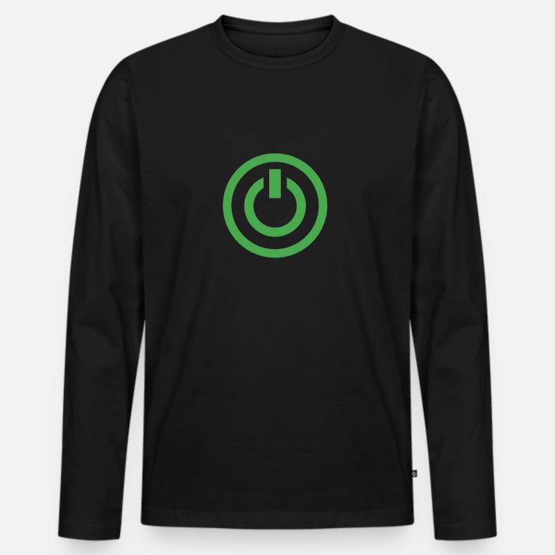 Shutdown - Männer Premium Bio Langarmshirt - Schwarz