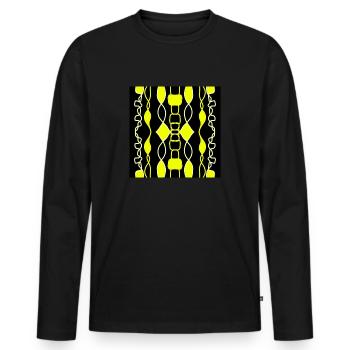 Black and yellow - Men's Premium Organic Long Sleeve Shirt - black - Front - Nico (187cm)
