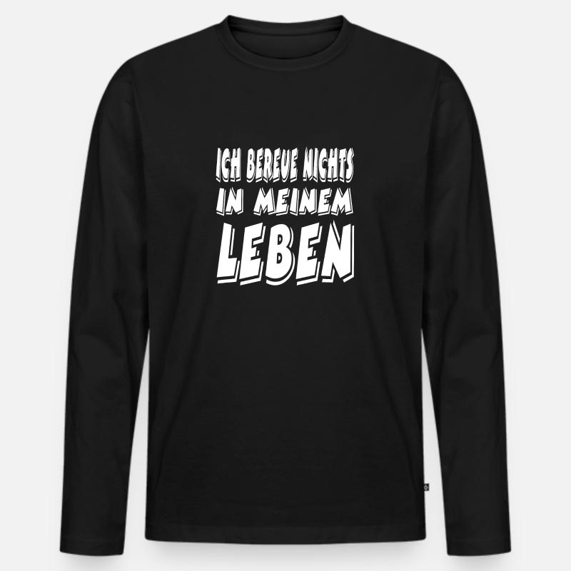 Leben - Männer Premium Bio Langarmshirt - Schwarz