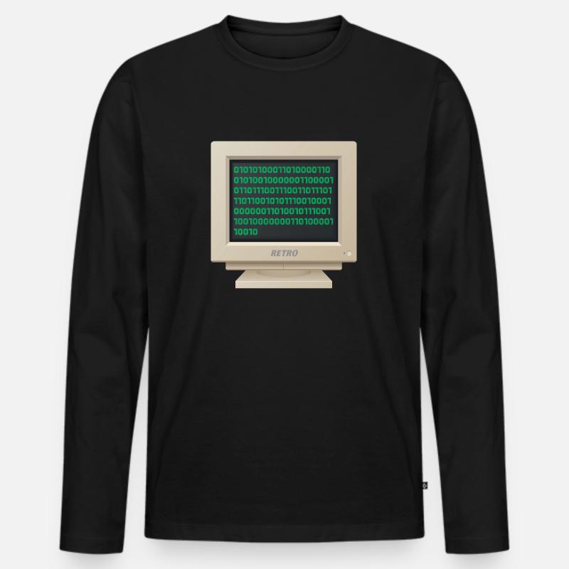 CRT - Binary Code - Men's Premium Organic Long Sleeve Shirt - black