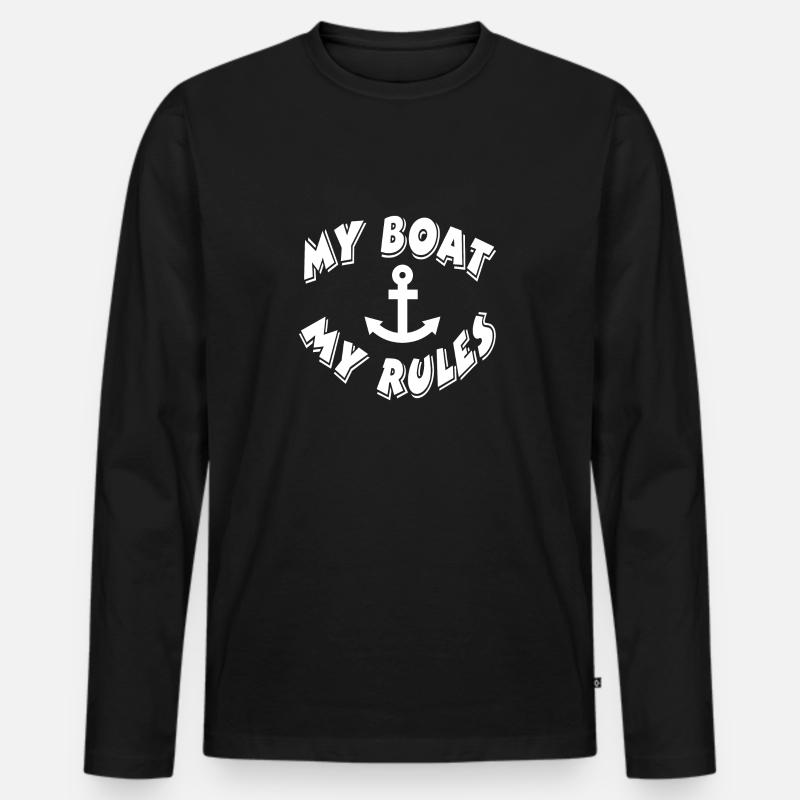 Boot - Männer Premium Bio Langarmshirt - Schwarz