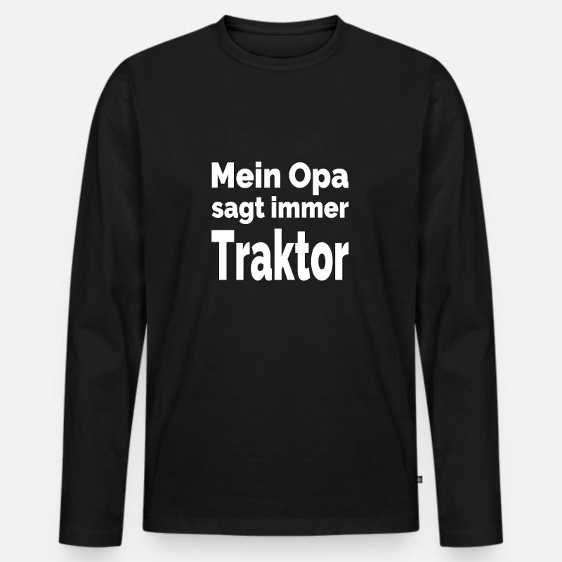 Traktor - Männer Premium Bio Langarmshirt - Schwarz