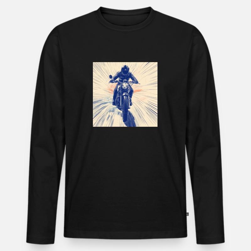 Motorrad - Männer Premium Bio Langarmshirt - Schwarz