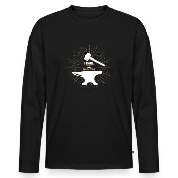 Tracez votre propre chemin - T-shirt manches longues Premium bio Homme - noir - Devant - Nico (187cm)