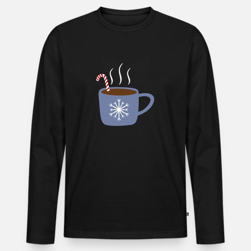 Heiße Schokolade - Männer Premium Bio Langarmshirt - Schwarz