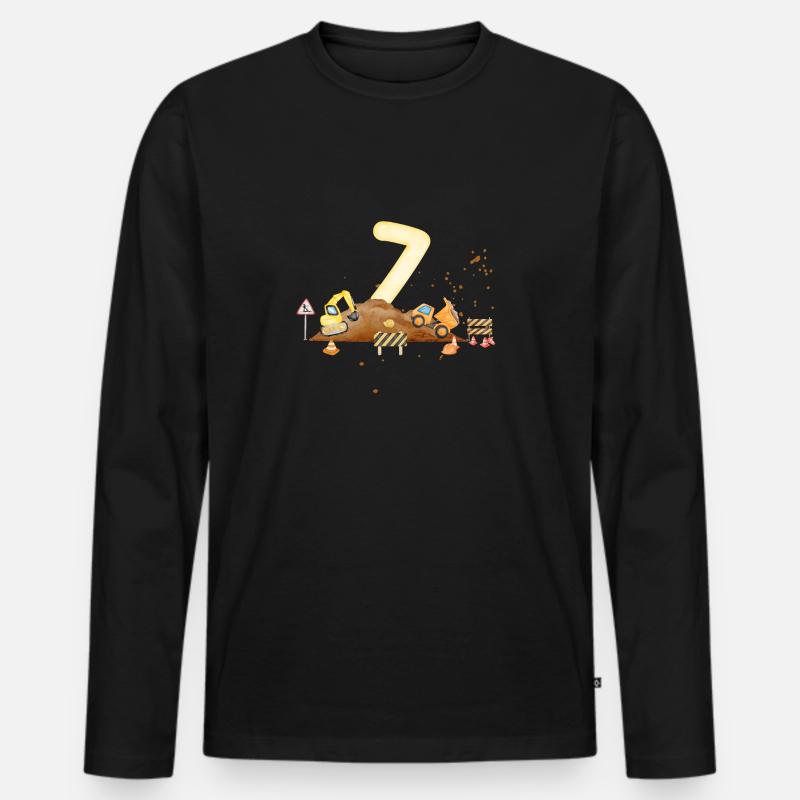 7-jähriges Jubiläum Baustelle - Männer Premium Bio Langarmshirt - Schwarz