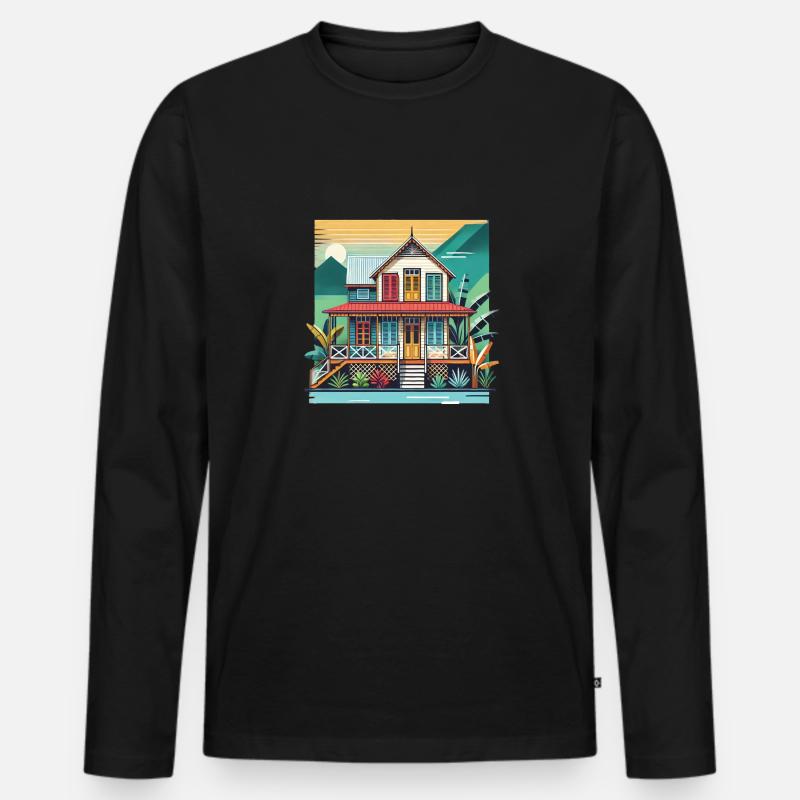 KASTEN 974 - Männer Premium Bio Langarmshirt - Schwarz