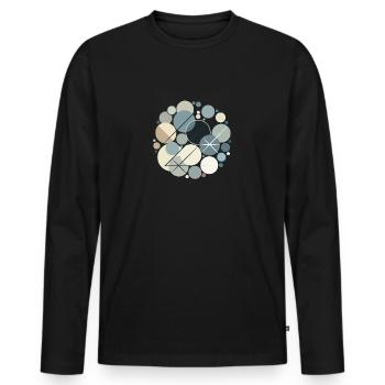 Conception Serene Shapes - T-shirt manches longues Premium bio Homme - noir - Devant - Nico (187cm)