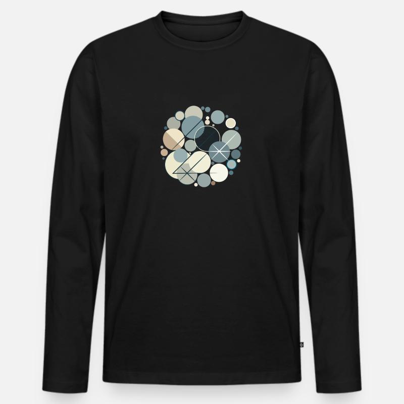 Design "Serene Shapes" - Männer Premium Bio Langarmshirt - Schwarz
