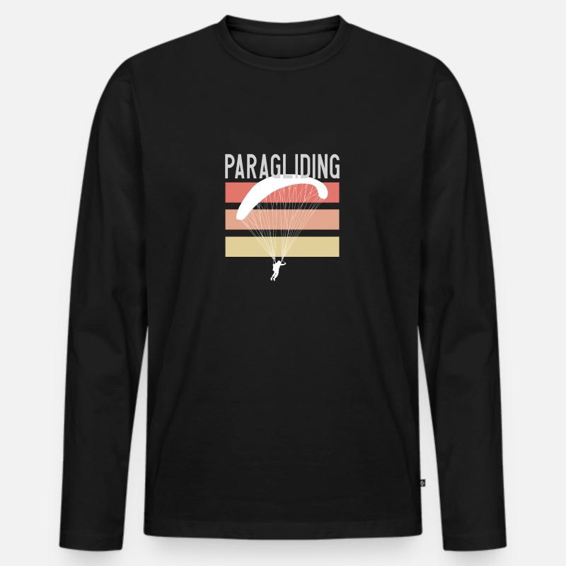 Paragliding & Gleitschirmfliegen - Männer Premium Bio Langarmshirt - Schwarz