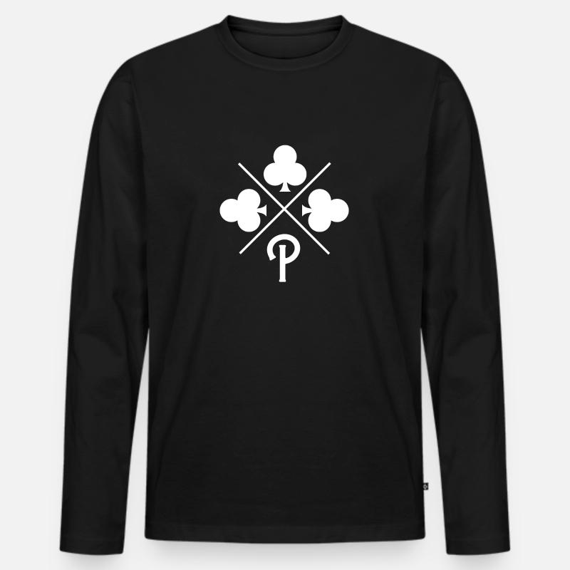 Glücksklee-Brief - Männer Premium Bio Langarmshirt - Schwarz