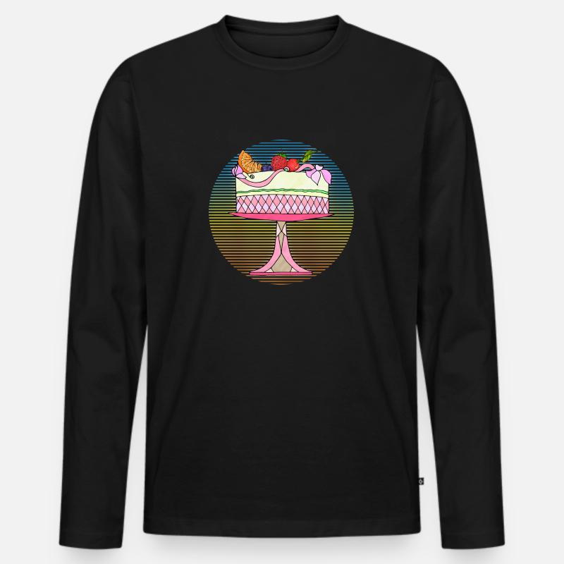 Kuchen - Männer Premium Bio Langarmshirt - Schwarz
