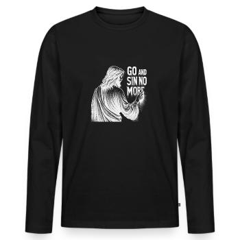 Go and Sin No More Inspirational Christian Design - T-shirt manches longues Premium bio Homme - noir - Devant - Nico (187cm)
