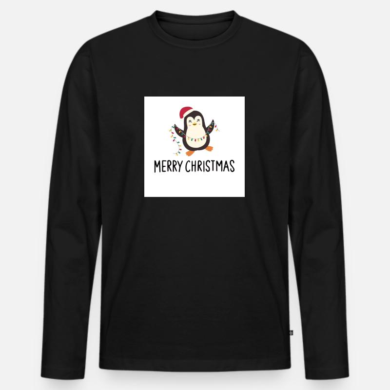 Weihnachten - Männer Premium Bio Langarmshirt - Schwarz