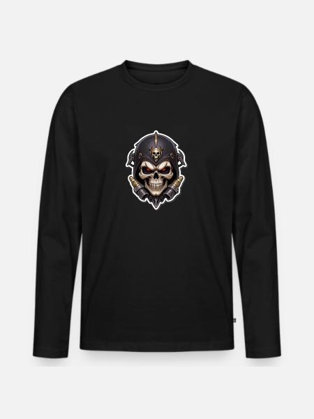 Totenkopf Skull - Men's Premium Organic Long Sleeve Shirt - black