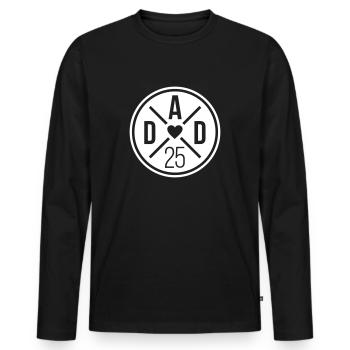 Dad 25 Father Baby Dad 2025 - Men's Premium Organic Long Sleeve Shirt - black - Front - Nico (187cm)