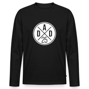 Dad 25 Vater Baby Papa 2025 - Männer Premium Bio Langarmshirt - Schwarz - Vorne - Nico (187cm)