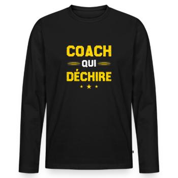 Coach Who - Men's Premium Organic Long Sleeve Shirt - black - Front - Nico (187cm)