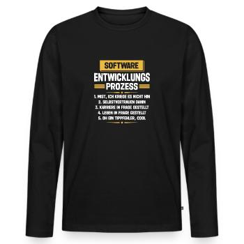 Software Entwicklungs Prozess Lustige Informatik - Männer Premium Bio Langarmshirt - Schwarz - Vorne - Nico (187cm)