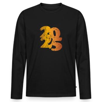 2025 Doré - T-shirt manches longues Premium bio Homme - noir - Devant - Nico (187cm)