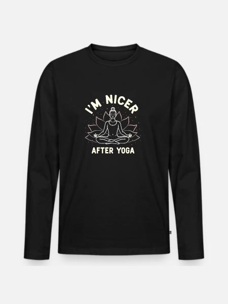 Funny Yoga Meditation Chakra Pun - Men's Premium Organic Long Sleeve Shirt - black