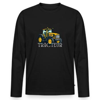 Traktor / Traktor / Traktor - Männer Premium Bio Langarmshirt - Schwarz - Vorne - Nico (187cm)