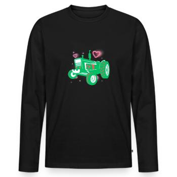 Traktor / Traktor / Traktor - Männer Premium Bio Langarmshirt - Schwarz - Vorne - Nico (187cm)