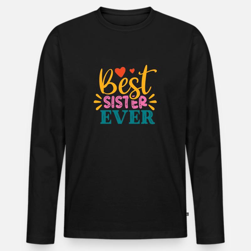 Beste Schwester - Männer Premium Bio Langarmshirt - Schwarz