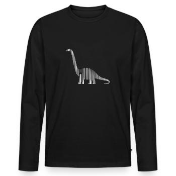 Dinosaurier Dinosaurier Dinosaurier Brachiosaurier - Männer Premium Bio Langarmshirt - Schwarz - Vorne - Nico (187cm)