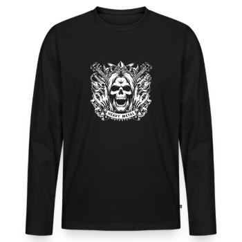 Heavy metal - Men's Premium Organic Long Sleeve Shirt - black - Front - Nico (187cm)