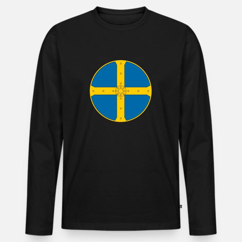 Wikinger - Männer Premium Bio Langarmshirt - Schwarz