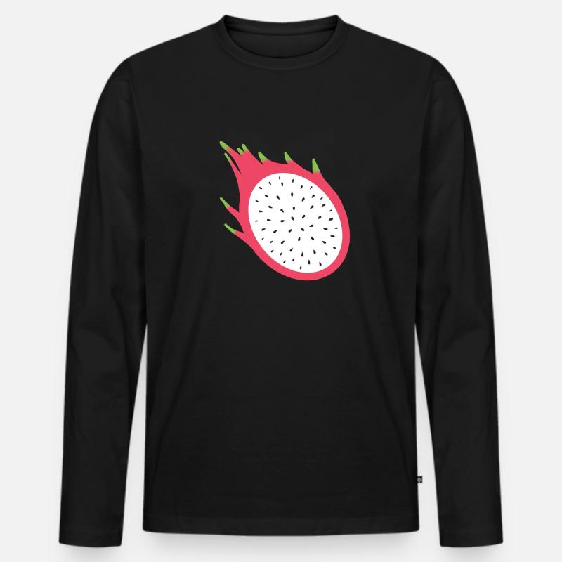Drachenfrucht - Männer Premium Bio Langarmshirt - Schwarz