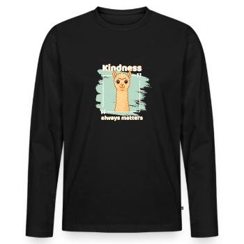 L’amabilité compte – Alpagas moelleux - T-shirt manches longues Premium bio Homme - noir - Devant - Nico (187cm)